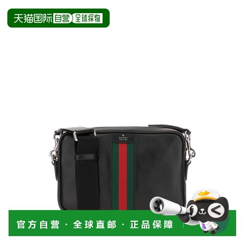 GUCCI 男士单肩包 866982AAGIH1057 SS2026 黑色 Web Trademark