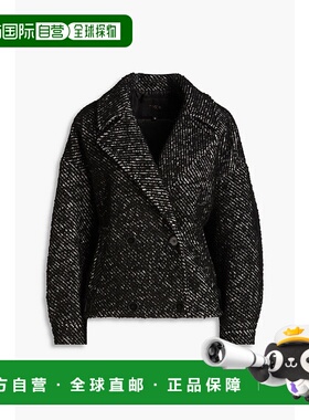 1h可退 潮奢 Maje 女士 毛圈花呢夹克 MFPOU01071NOIRBLANC