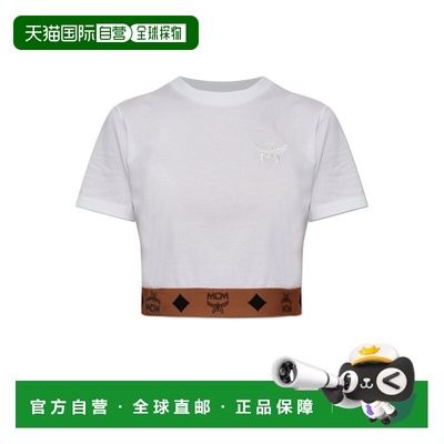 MCM 女士T恤 MFTGSMM050WT SS2026 白色 Cotton top with logo