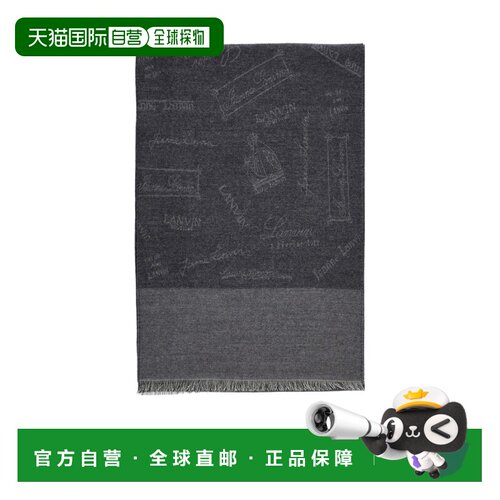 LANVIN 女士围巾 6L3518J52538 AW2023 黑色 徽标围巾