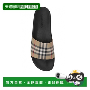 凉鞋 80569421 1h可退 格纹平底拖鞋 男士 黑色 BURBERRY