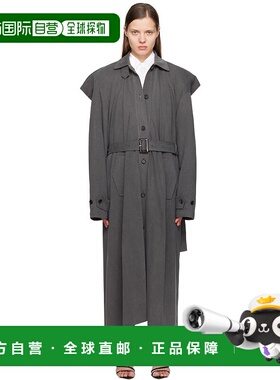 1h可退 潮奢 Pushbutton 女士 灰色 Square 风衣 PB2510701W