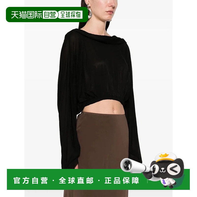 1h可退 RICK OWENS 女士T恤 RO01E7278BZ09BLACK SS2025