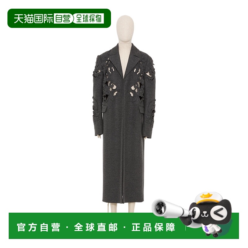 1h可退 VALENTINO 男士外套 VCAJ25AHJ094 AW2024 黑色 长袖大衣