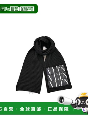 VALENTINO 男士围巾 WY2ET00ISDE0NI SS2023 黑色 印花logo围巾