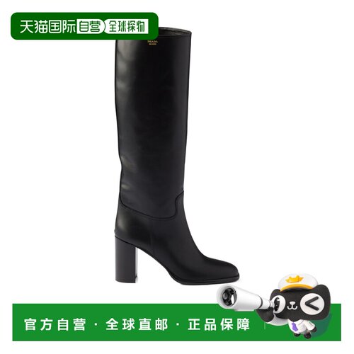 PRADA 女士靴子 1W627O7V6F085F0002 AW2026 黑色字母皮靴长筒靴