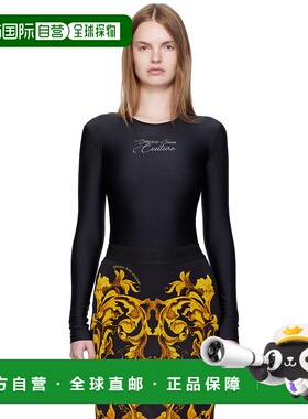 1h可退 潮奢 versace 范思哲 女士 黑色徽标连体衣 E79HAM2A1EN00