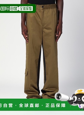 1h可退 潮奢 Wales Bonner 男士 绿色卡其色棉质裤子 MA24TR01CO0
