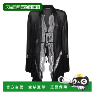 1h可退 潮奢 Blumarine 蓝色情人 女士 黑色粘胶纤维衬衫 P622C44