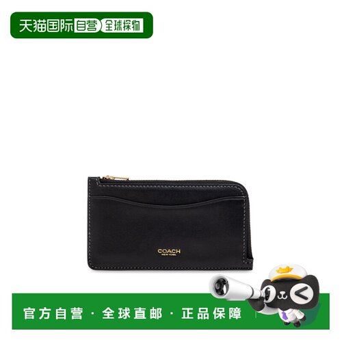 COACH 女士卡包 CZ1120B4BK CO 黑色 Leather Card Case蔻驰