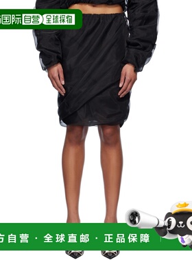 WE11DONE 女士半身裙 WDSK025280WBK SS2025 黑色 松紧腰身半身裙