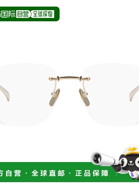 1h可退 潮奢 Gucci 古驰 女士 金色 Block Text Square Rimless