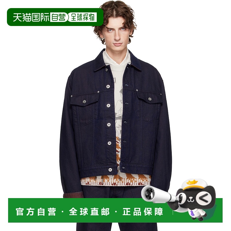 1h可退 潮奢 J.W. Anderson 男士 蓝色 Turn Up Cuff 牛仔夹克 DJ