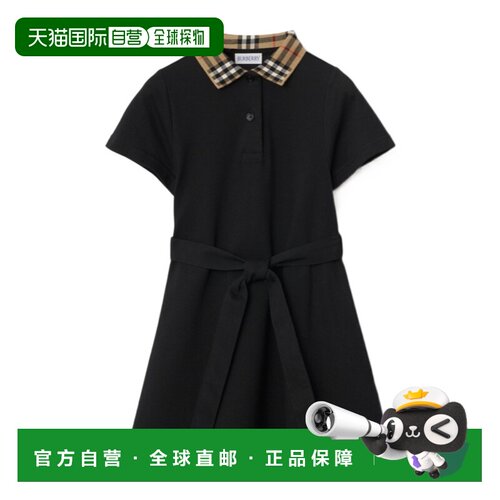 BURBERRY 女童连衣裙 81055851 CO 黑色 格纹衣领【付后1h可退】