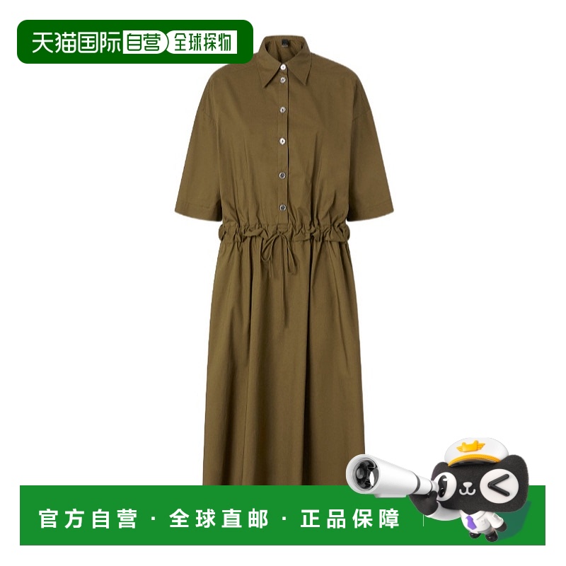 1h可退 PINKO 女士连衣裙 104784A2CRX26 SS2025 棕色 衬衫式连衣