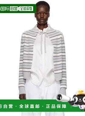 1h可退 潮奢 Marni 玛尼 女士 灰色 & 白色 Striped Open Back 毛