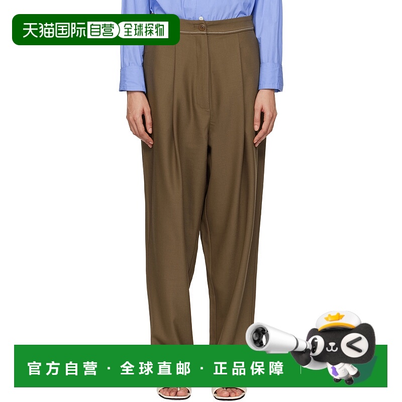 1h可退 潮奢 CORDERA 女士 棕色Tailoring Stitch 长裤 240458OT1