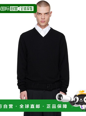 1h可退 潮奢 Random Identities 男士 黑色束带毛衣 RAN04N002