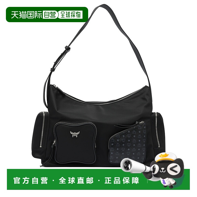 1h可退 潮奢 MCM 女士 黑色尼龙肩包 MWHFATA01 black黑色 舒适时