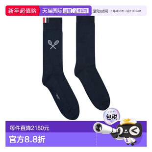 THOM BROWNE 男士袜子 MAS215AY3022415 SS2026 黑色男袜中筒袜