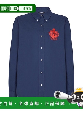 BALMAIN 男士衬衫 FH0HS496CG326DU AW2025 蓝色 长袖衬衫