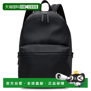 潮奢 boss 雨果 男士 黑色 Zipped Faux-Leather 双肩包