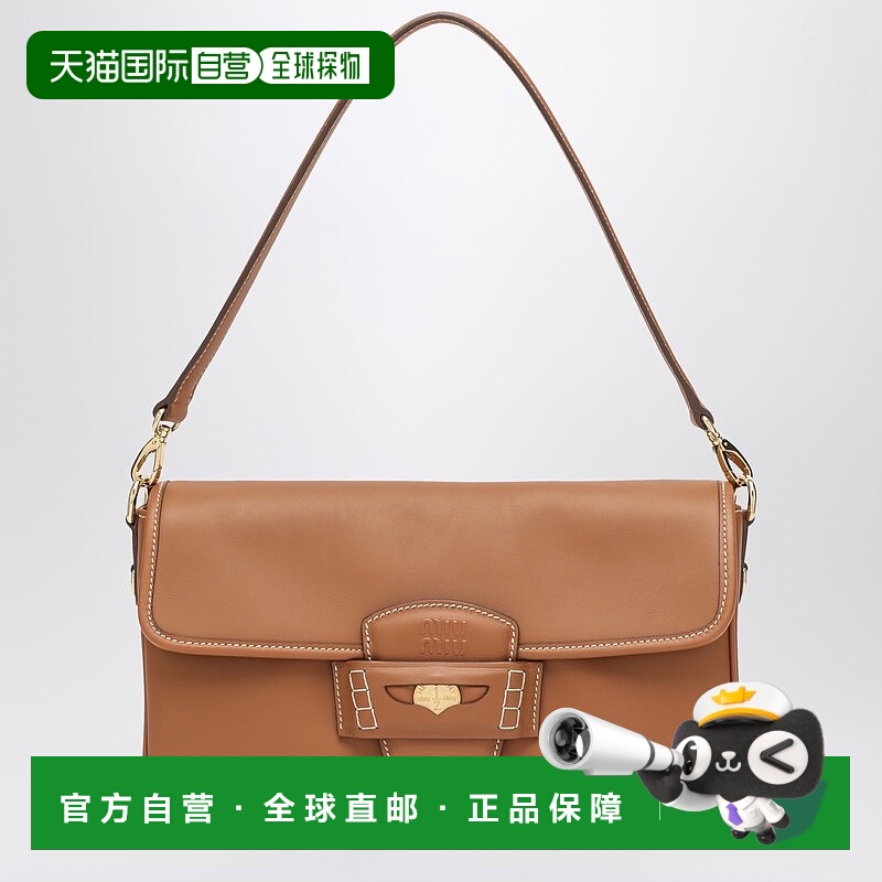 1h可退 潮奢 Miu Miu 缪缪 女士 penny 白兰地色皮革钱包 5BD273O