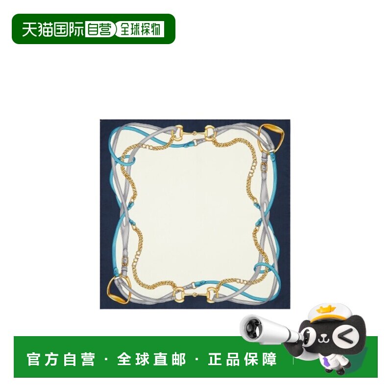 GUCCI 女士围巾 8574173G0019168 SS2026 白色 印花丝巾方巾