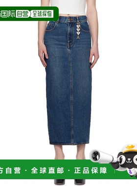 1h可退 潮奢 AREA 女士 蓝色 Zip Slit 牛仔半身裙 PF24AWSK0018D