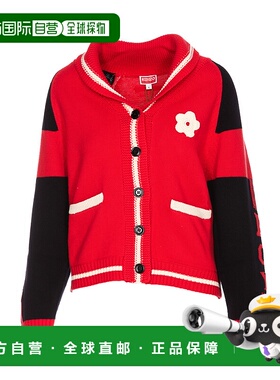 KENZO 女士针织毛衣 FD52CA3683BB21 SS2023红色长袖开衫 披肩