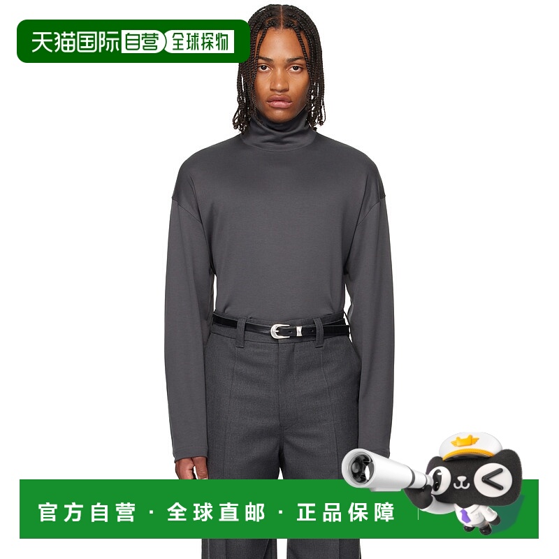 1h可退 潮奢 Lemaire 男士 灰色 Relaxed Mock Neck T 恤 TO1467L