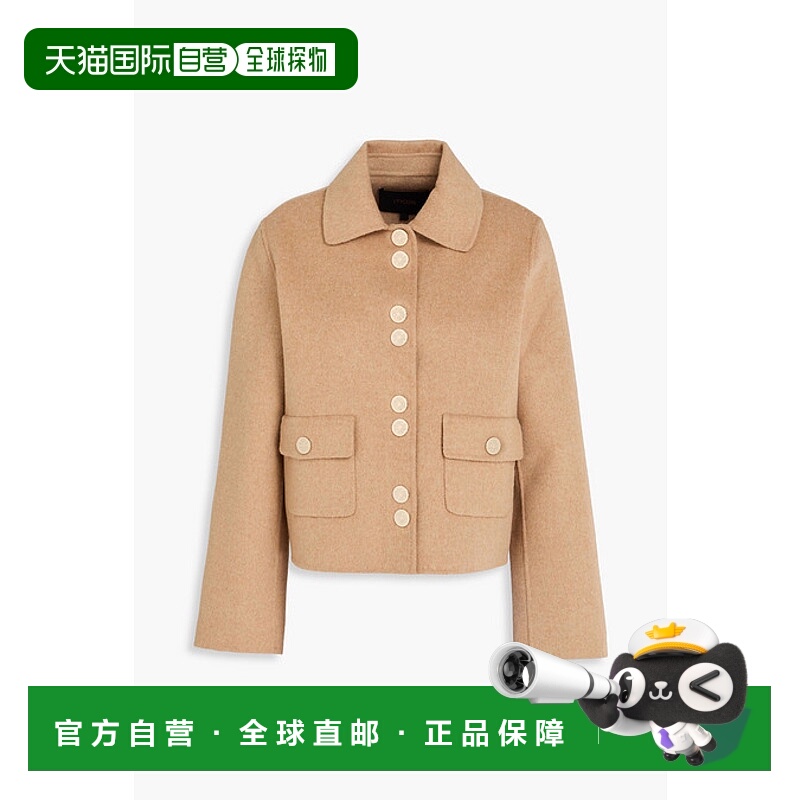 1h可退 潮奢 Maje 女士 羊毛混纺毛毡夹克 MFPVE00593CAMEL外套