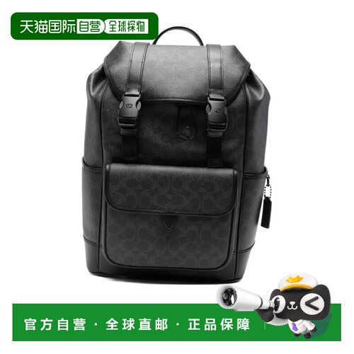 COACH 男士双肩包 CU201BLACK SS2026 黑色翻盖League 蔻驰背包