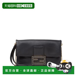 1h可退 潮奢 Fendi 芬迪 女士 BAGUETTE 黑色纳巴革手袋 8M0538AB