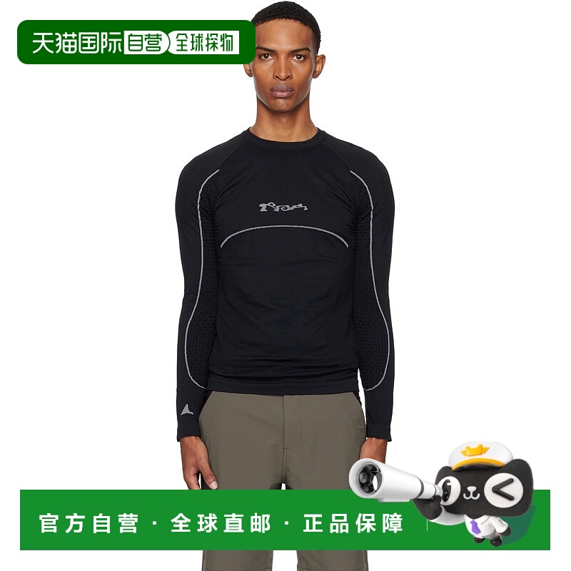 1h可退 潮奢 Roa 男士 黑色 Seamless 长袖 T 恤 RBMW0406YA49
