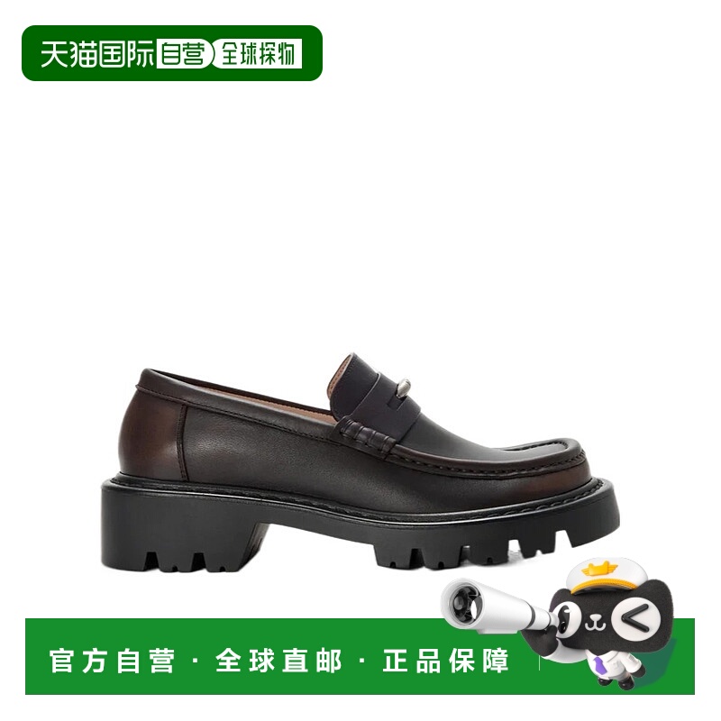 1h可退 LOEWE 女士芭蕾乐福鞋 LSRR290X023110 AW2025 深棕色 Sie