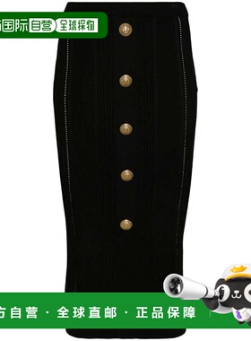 BALMAIN 女士半身裙 CF1LD043KF240PA SS2024 黑色