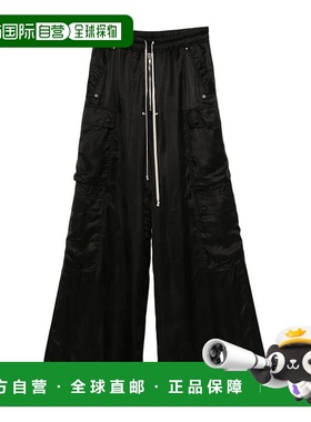 RICK OWENS 男士休闲裤 RU02E1339K09 AW2025 黑色 阔腿休闲裤
