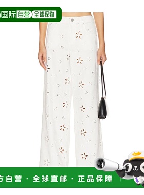 1h可退 潮奢 For Love & Lemons 女士 雏菊网眼宽松牛仔裤 CB2010