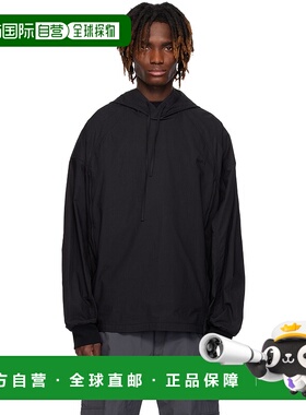 1h可退 潮奢 Juun.J 男士 黑色 Side Zip-Up Godet 连帽衫 JC5341