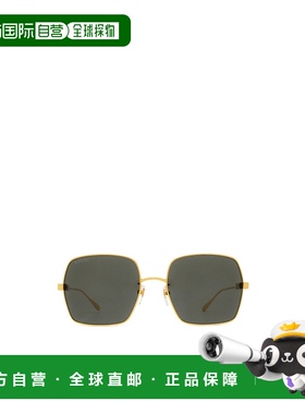 1h可退 GUCCI 女士眼镜 GG1434S001 SS2024 绿色 几何框太阳镜