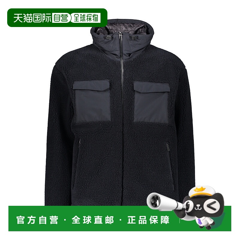 1h可退 HERNO 男士夹克 GI00118UL128049200 AW2023 黑色 连帽棉