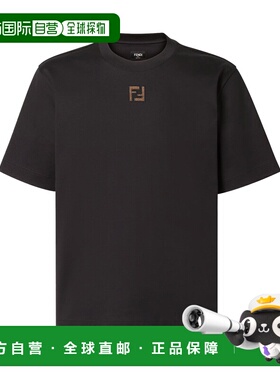 FENDI 男士T恤 FY0936AW0RF1UL6 SS2026 黑色 CORDUROY MICRO FF