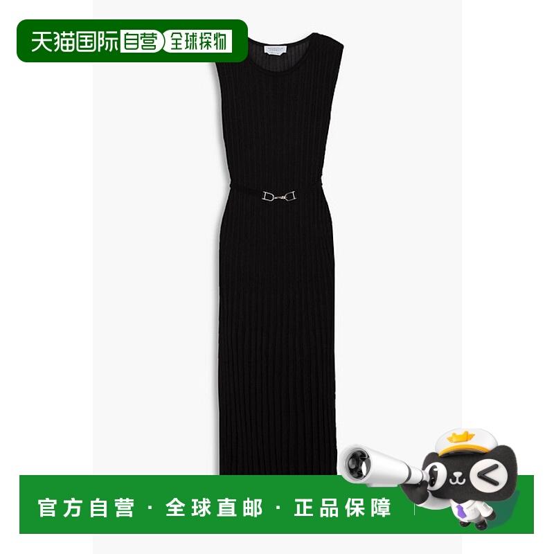 1h可退 潮奢 Gabriela Hearst 女士 Meier 束带罗纹真丝中长连衣