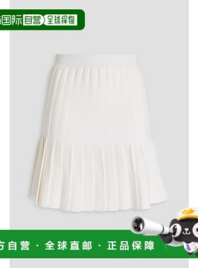 1h可退 潮奢 Sandro 女士 褶裥弹性针织迷你半身裙 SFPJU01032BLA