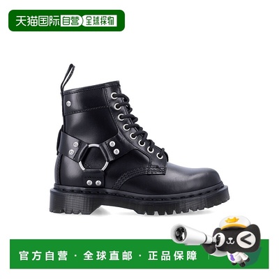 1h可退 潮奢 Dr. Martens 马丁大夫 女士 1460 黑色皮质踝扣靴子