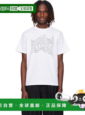 1h可退 潮奢 Sacai 男士 白色 geoff sacai 系列印花 T 恤 260112