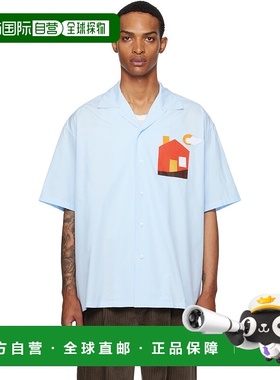 1h可退 潮奢 Moschino 莫斯奇诺 男士 蓝色衬衫 252ZZ020752351