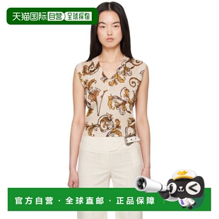 1h可退 潮奢 versace 范思哲 女士 米色 Outline Barocco Lurex