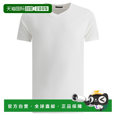 TOM FORD 男士T恤 T4M091410100 SS2022 白色 V-NECK T-SHIRT